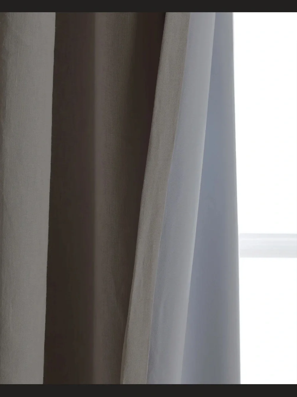 Quince Grey 100% European linen blackout curtain 48 x 84NWT